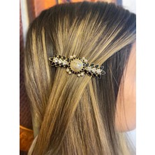 Celikchi Kadın İnci ve Siyah Taş Detay Toka