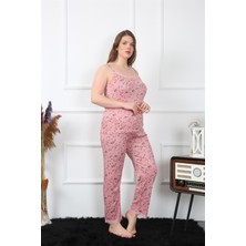 Akbeniz Kadın Büyük Beden Somon Ip Askılı Pijama Takım 202198