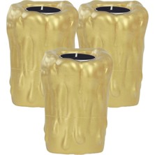 Stein Kohle Şamdan Dekoratif Mumluk Şamdan Tealight Mum Uyumlu Erimiş Mum Büyük Model