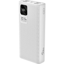 Coverzone Joko Powerbank 20000MAH Güç Bankası Hızlı Şarj Özellikli 22.5W Type-C (18W) + Micro (18W) 5 Çıkış 2 Giriş A29Q (Beyaz)