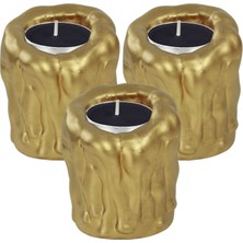 Stein Kohle Şamdan Dekoratif Mumluk Şamdan Tealight Mum Uyumlu Erimiş Mum Orta Model