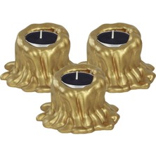 Stein Kohle Şamdan Dekoratif Mumluk Şamdan Tealight Mum Uyumlu Erimiş Mum Küçük Model