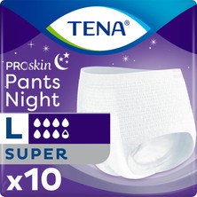 Tena Proskin Pants Night Large Büyük Beden Gece İçin Süper Emici Külot 10'lu Paket