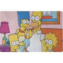 M&H Quality The Simpsons Temalı Dekoratif Çok Amaçlı Paspas Kapıönü Banyo ve Çocuk Odası