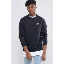Nike Sportswear Club Crew Standart Kesim Siyah Erkek Sweatshrit