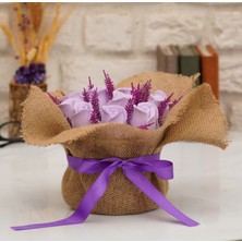 Stone Gift Design Natural Güzellik Gonca Gül Mor Kokulu Taş Çiçek Aranjmanı