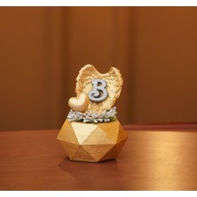 Stone Gift Design Geometrik Saksıda Kişiye Özel Melek  Kanatlı Kokulu Taş Aranjman