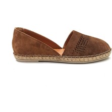 Albini Taba Kahve Deri Kadın Espadril Sandalet Ayakkabı10