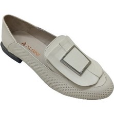 Albini Bej Krem Deri Kadın Babet Ayakkabı10