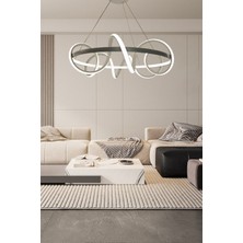 Ledmi Lighting Spiral Halka Ledli Avize, Salon Avizesi, 3 Renk Aydınlatmalı Avize, Modern Aydınlatma Avizesi, Tasarım Ledli Avize,beyaz Avize,siyah Avize