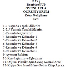 Önel Yayıncılık Bambinoyup 2+ Yaş Oyunlarla Öğreniyorum Orijinal Zeka Geliştirme Seti + Kişiye Özel Isimli Harry Potter Kitap Ayracı