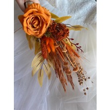 Eloza Floral Art Kurutulmuş Çiçeklerle ve Ithal Yapay Gül ve Yapraklarla Hazırlanan Gelin Buketi