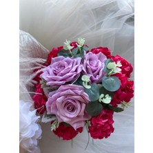Eloza Floral Art Ithal Yapay Çiçeklerle Hazırlanan Renkli Gelin Buketi