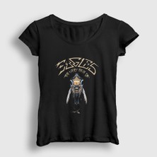 Presmono Kadın Siyah Best Of Eagles T-Shirt