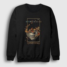Presmono Unisex Siyah Butterfly Evanescence Sweatshirt