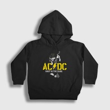Presmono Unisex Çocuk Siyah Dark Angus Young Ac Dc Kapüşonlu Sweatshirt