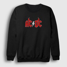 Presmono Unisex Siyah Devil Ac Dc Sweatshirt