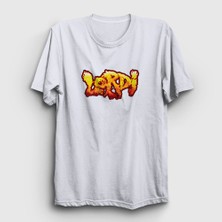 Presmono Unisex Beyaz Fire Logo Lordi T-Shirt