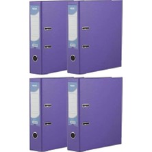 Büro Klasörü Mor Geniş 4 Adet Plastik Geniş Mor Klasör Halkalı Paslanmaz Çelik Klipsli 4 Adet
