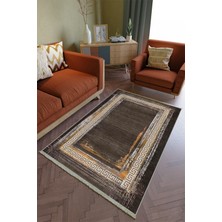 10 Post Online Salon Halısı Otantik Kahverengi Yolluk Kaymaz Yuvarlak Oval Kesme Ince Yıkanabilir Halı