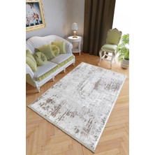 10 Post Online Klasik Salon Halısı Açık Gri Yolluk Kaymaz Yuvarlak Oval Kesme Ince Yıkanabilir Halı