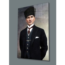 Veraev Atatürk Cam Baskı Tablo Atatürk Resmi