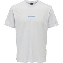 Only & Sons O Yaka Baskılı Mavi Erkek T-Shirt 22025677_ONSTROY Reg Ss Tee