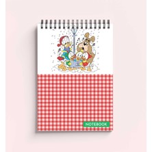 Hrs Winnie The Pooh A5 Boyutunda 148 × 210 mm Çizgisiz Defter Karton Kapak Spiralli Defter Notebook