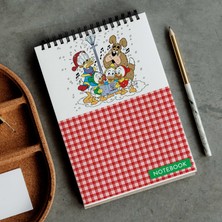 Hrs Winnie The Pooh A5 Boyutunda 148 × 210 mm Çizgisiz Defter Karton Kapak Spiralli Defter Notebook