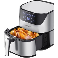 Goldmaster Chefcook 2000 Watt Yüksek Güç 6,4 Litre Inox Geniş Xxl Dokunmatik Airfryer Yağsız Sıcak Hava Fritözü