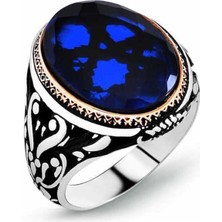 Stil Love Gümüş Parlament Mavisi Zirkon Taşlı Erkek Yüzük