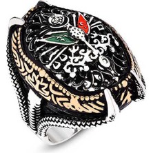 Stil Love Gümüş Osmanlı Devlet Armalı Pençe Erkek Yüzük