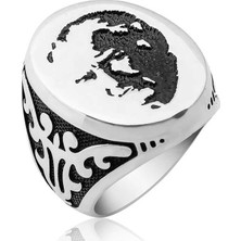 Stil Love Gümüş Atatürk Silüeti Erkek Yüzük