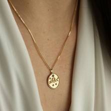 By Milo Jewellery Ancient Gemini Altın Ikizler Burç Kolye