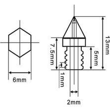 egc Teknoloji 0.4mm Mk8 Pirinç Nozzle - Creality Ender-3 Pro/v2 Cr-10 Uyumlu