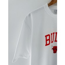 Wolters Outdoors Erkek Bulls Oversize Baskılı Pamuklu Bisiklet Yaka Kısa Kollu T-Shirt