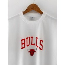 Wolters Outdoors Erkek Bulls Oversize Baskılı Pamuklu Bisiklet Yaka Kısa Kollu T-Shirt