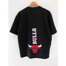 Wolters Outdoors Erkek Bulls Oversize Baskılı Pamuklu Bisiklet Yaka Kısa Kollu T-Shirt