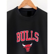 Wolters Outdoors Erkek Bulls Oversize Baskılı Pamuklu Bisiklet Yaka Kısa Kollu T-Shirt