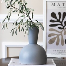 Beige & Stone Laura Gri Vazo Dekoratif Obje