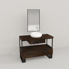Deryawood Aves Ahşap Çekmeceli Banyo Dolabı 40*100*76 Ceviz