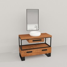 Deryawood Aves Ahşap Çekmeceli Banyo Dolabı 40*80*76 Açık Ceviz