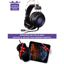 Sprange SR-X10 7+1 LED Işıklı Oyuncu Pc Kulaklık ( Mouse & Mousepad Hediyeli )