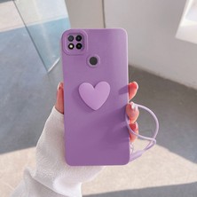 Zebana Xiaomi Redmi 9c Kılıf Zebana Kalpli Love Kılıf Lila