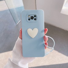 Zebana Xiaomi Poco X3 Nfc Kılıf Zebana Kalpli Love Kılıf Açık Mavi