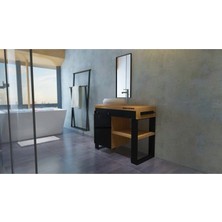 Deryawood Ordo Ray Kapak Banyo Dolabı 40*130*76 Açık Ceviz