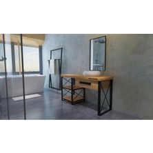 Deryawood  Larix Banyo Dolabı 40*120*76 Açık Ceviz