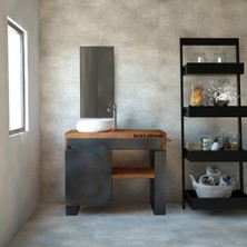 Deryawood  Ordo Ray Kapak Banyo Dolabı 40*130*76 Beyaz Eskitme