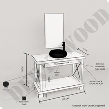 Deryawood  Wind Ahşap Banyo Rafı 40*100*76 Naturel