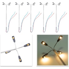 Jurnish 5 Adet Model Demiryolu Tren Lambası Sokak Lights Ho Oo Ölçek LED Düzeni 4 Kafa 1:75 Sıcak Beyaz (Yurt Dışından)